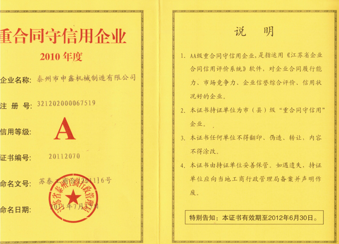 2020年重合同守信用
